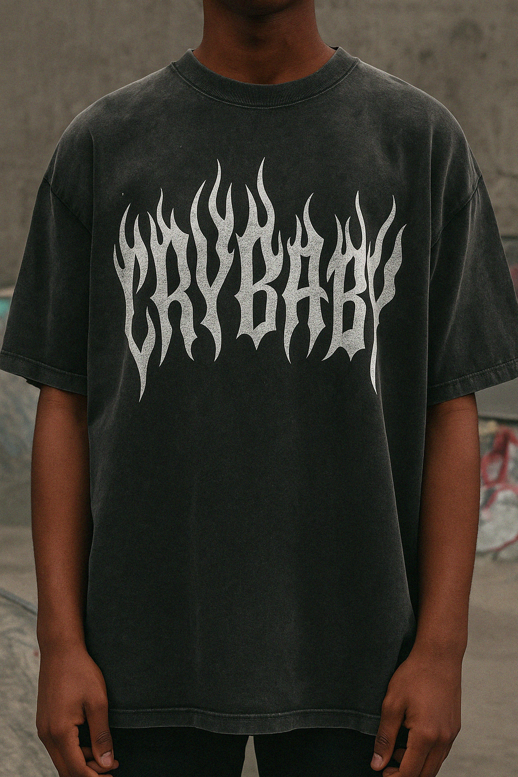 CRYBABY Oversize T-Shirt Sanft Gewaschen