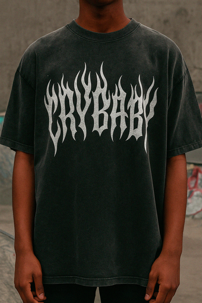 CRYBABY Oversize T-Shirt Sanft Gewaschen