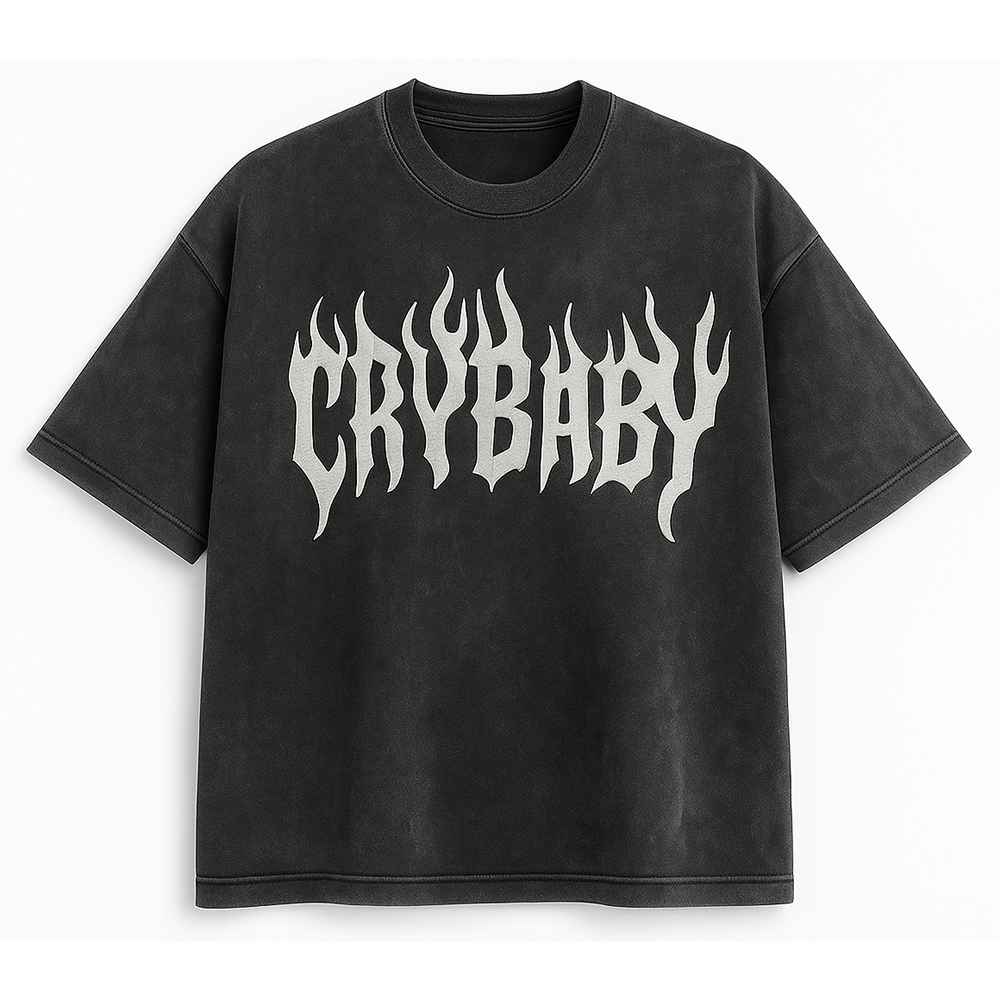 CRYBABY Oversize T-Shirt Sanft Gewaschen